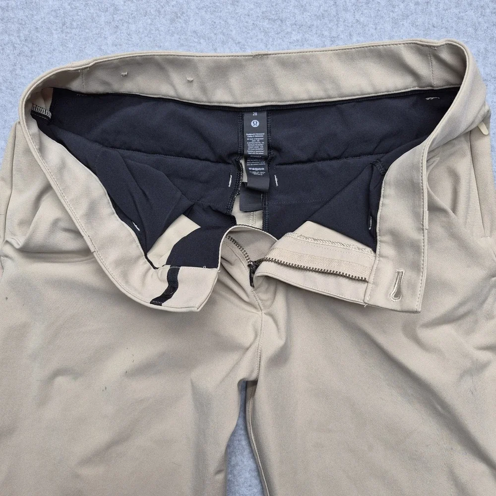 Lululemon ABC Slim Fit Trouser 28 Pants Mens Beige Khaki Warpstreme Minimalist